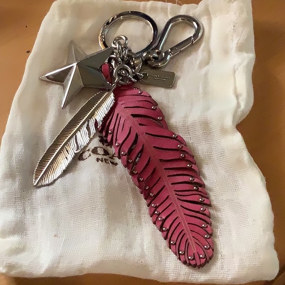 Coach Multi Feathers & Star Bag Charm EUC - Picture 1 of 6